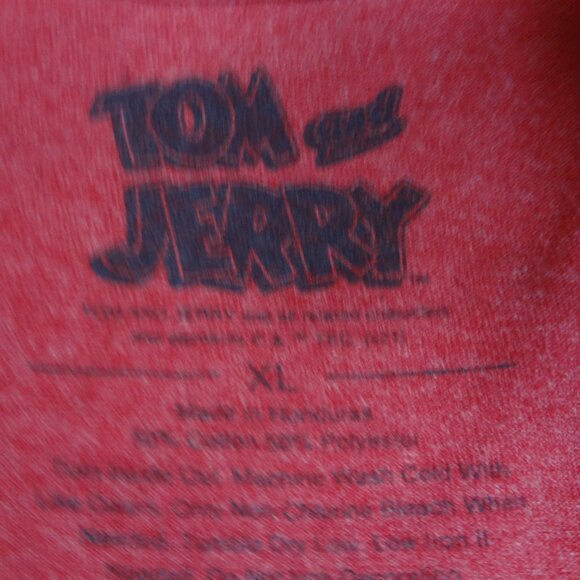 TOM AND JERRY CARTOON CAT MOUSE RED XL T-SHIRT J769 - Picture 3 of 3